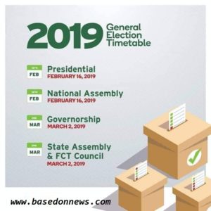 2019 Election timetable in Nigeria
